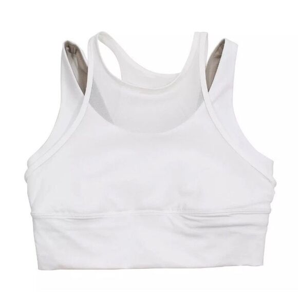 Lululemon Cream High Neck Sports Bra - Picture 1 of 6